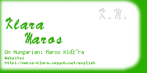 klara maros business card